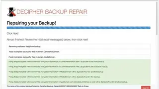 Decipher Backup Repair screenshot