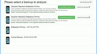 Decipher Backup Repair screenshot