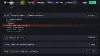 DeepSource screenshot