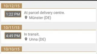 Deliveries Package Tracker screenshot