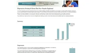 Depression anxiety & stress test screenshot