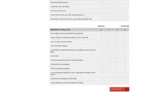 Depression anxiety & stress test screenshot