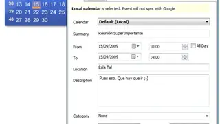 Desktop iCalendar screenshot