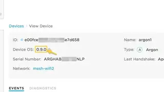 Device OS screenshot