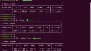 Disk Usage Free Utility (DUF) screenshot