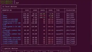 Disk Usage Free Utility (DUF) screenshot