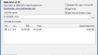 Disk2vhd screenshot