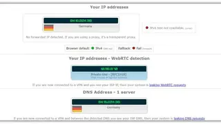 DNS Leak Test – PureVPN screenshot