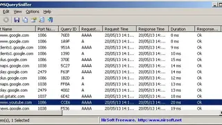 DNSQuerySniffer screenshot
