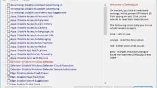 DoNotSpy10 screenshot