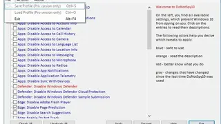 DoNotSpy10 screenshot