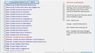 DoNotSpy10 screenshot