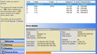 DriveImage XML screenshot