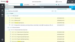 Drooms Virtual Data Room screenshot