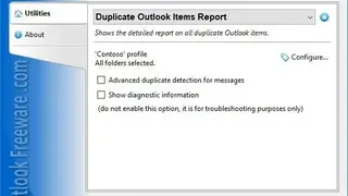 Duplicate Outlook Items Report screenshot