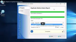Duplicate Outlook Items Report screenshot