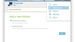 Duplicati screenshot