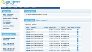 eFulfillment Service screenshot