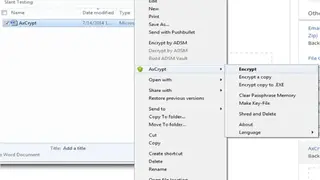 Email an encrypted .EXE file (AxCrypt) screenshot