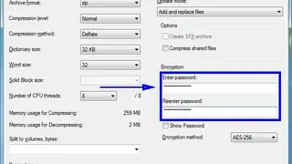 Email an encrypted .zip file (7-Zip) screenshot