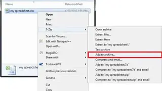 Email an encrypted .zip file (7-Zip) screenshot