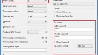 Email an encrypted .zip file (7-Zip) screenshot