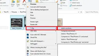 Email an encrypted .zip file (7-Zip) screenshot
