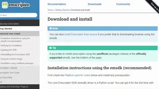 Emscripten screenshot