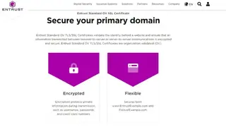 Entrust Standard SSL Certificates screenshot