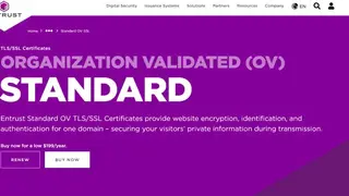 Entrust Standard SSL Certificates screenshot