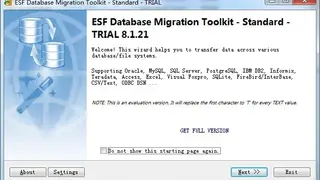 ESF Database Migration Toolkit screenshot