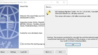ESF Database Migration Toolkit screenshot