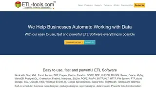 ETL tools screenshot