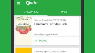 Evite screenshot