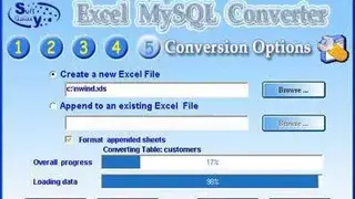 Excel-MySQL Converter screenshot