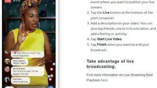 Facebook Live screenshot