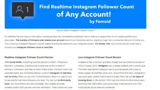 Famoid Instagram Follower Count Checker screenshot