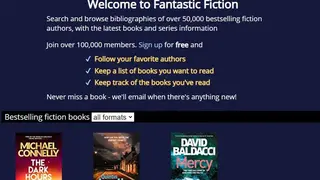 FantasticFiction screenshot