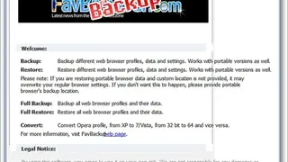 FavBackup screenshot