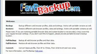 FavBackup screenshot