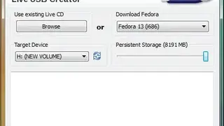 Fedora LiveUSB Creator screenshot