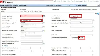 Finacle Treasury screenshot