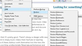 Firefox Environment Backup Extension (FEBE) screenshot