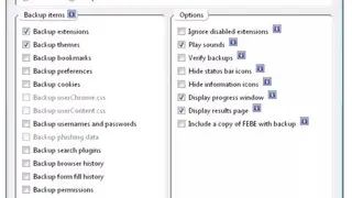 Firefox Environment Backup Extension (FEBE) screenshot