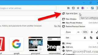 Firefox Sync screenshot