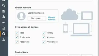 Firefox Sync screenshot