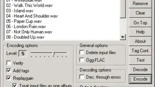 FLAC Frontend screenshot