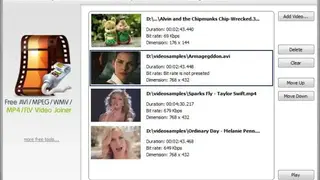Free AVI/MPEG/WMV/MP4/FLV Video Joiner screenshot