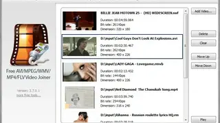 Free AVI/MPEG/WMV/MP4/FLV Video Joiner screenshot