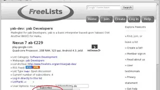 FreeLists screenshot